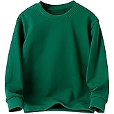 KISBINI Little Boys Crewneck Sweatshirt Long Sleeve Solid Tops for Kids