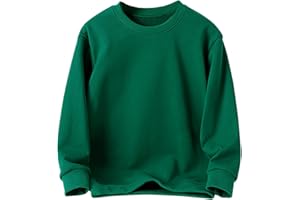 KISBINI Little Boys Crewneck Sweatshirt Long Sleeve Solid Tops for Kids