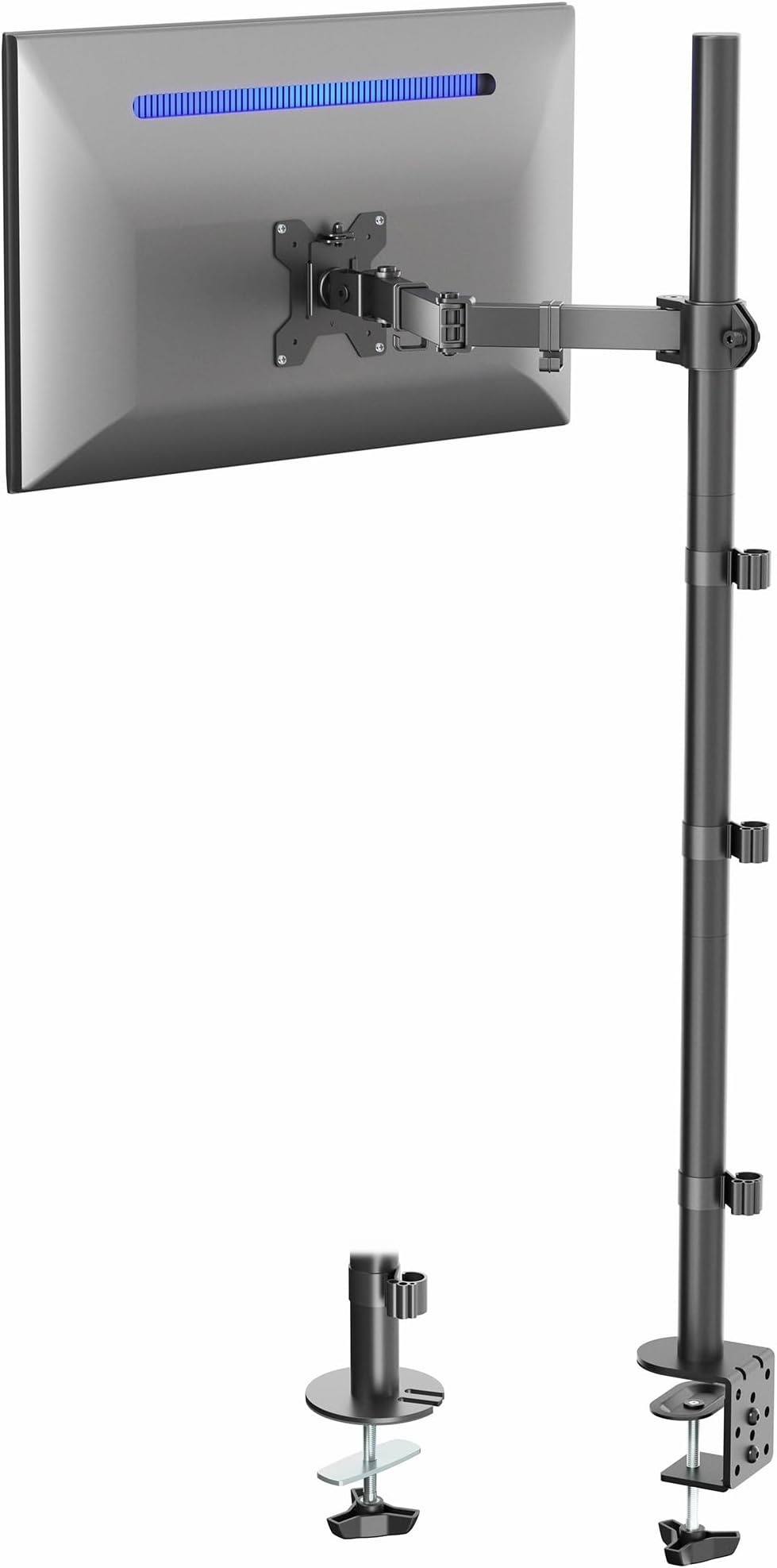 VIVO STAND-V011 Extra Tall Single Monitor Desk Mount 39 in Pole 22 lb