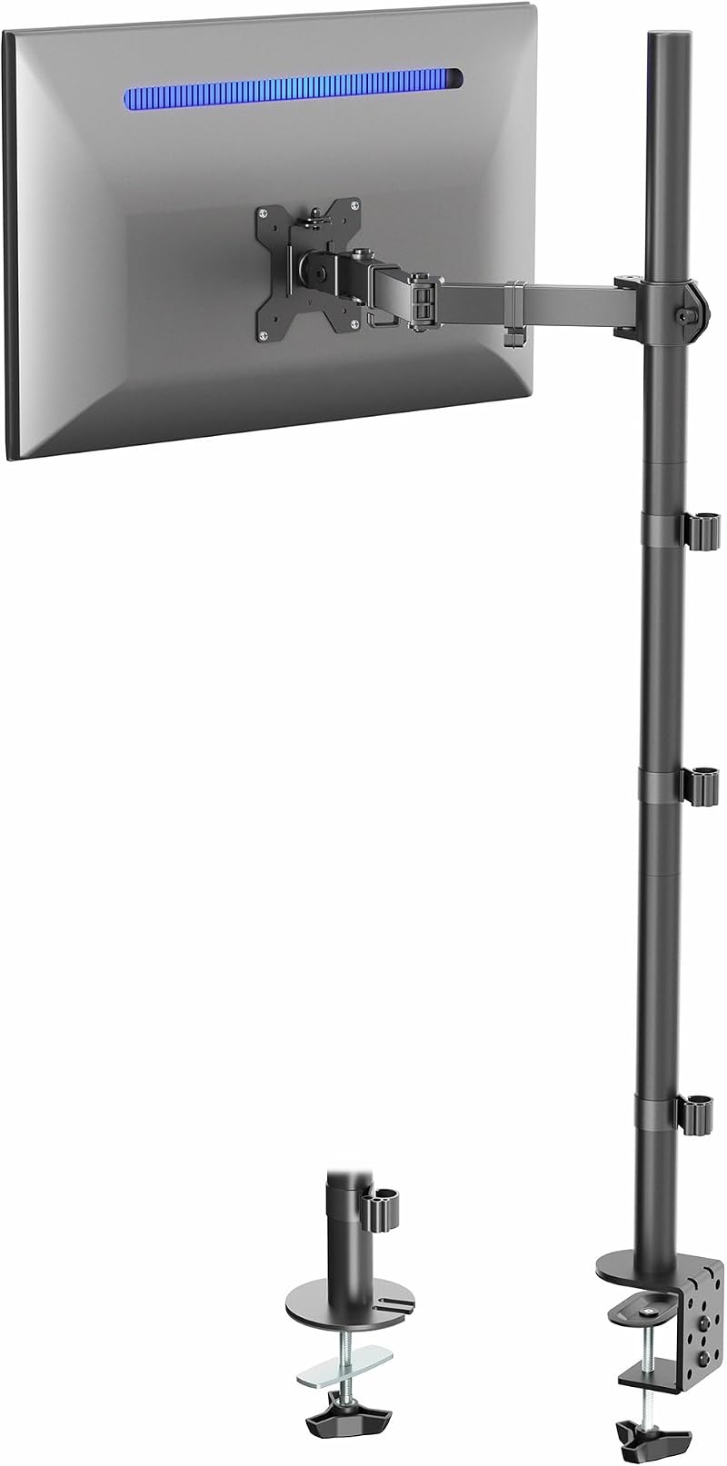 VIVO STAND-V011 Extra Tall Single Monitor Desk Mount 39 in Pole 22 lb