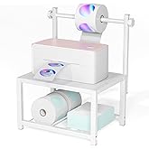 EnigmaSoul Label Holder for Rolls and Fan-Fold Labels, Sturdy Thermal Sticker Holder for Desktop Thermal Printer, Shipping Label Sticker Dispenser for Home, Office, and Small Businesses