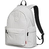 mixi Outdoor Lightweight Backpack Casual Carry On Laptop Backpack Travel Bookbag for Women Men, Water Resistant Durable Small Hiking Bag for Camping Weekender Sports College Work, 15 Inch, Light Gray