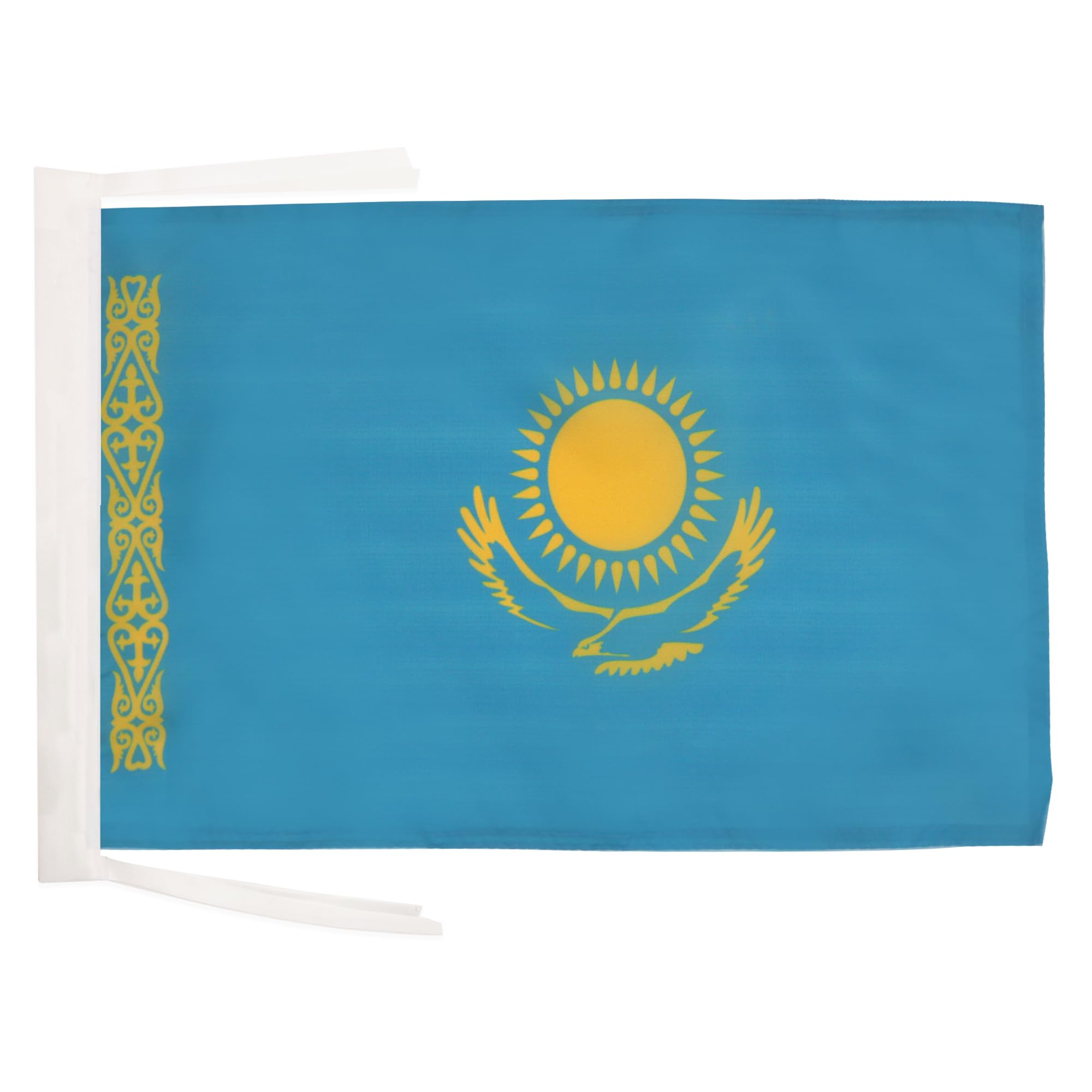 AZ FLAG - Kazakhstan Flag - 18'' x 12'' - 100% Polyester Kazakh Small Banner with Two Cords - Fade Resistant - Vivid Colors - 18x12 in - 45x30 Cm โ image 1