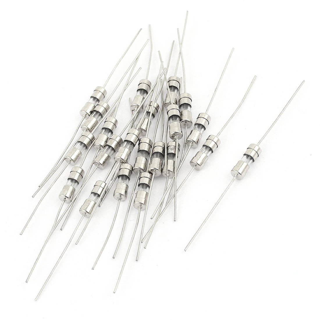 sourcingmap 20pcs AC 250V 10A 4x11mm Slow-blow Acting Axial Lead Glass Fuse