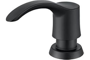 GAGALIFE Kitchen Sink Soap Dispenser with Large Bottle, Built in Sink Soap Dispenser Refill from Top, Matte Black G080B