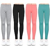 ZukoCert Girls Leggings Multipack - Soft Comfortable Athletic Leggings for Girls 4-12 Years