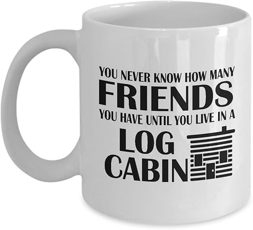 Amazon Com Log Cabin 11 Oz White Coffee Mug Housewarming Gift
