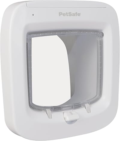 PetSafe Microchip Activated Cat Flap Exclusive Entry 4 Way Locking White