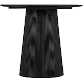 Everton 22” Black Mango Wood Round Side Table – Modern Accent End Table