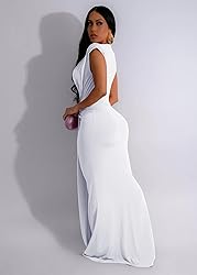 Memoriesea Women's Elegant Sleeveless Deep V Neck