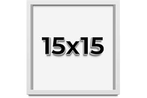 CUSTOMPICTUREFRAMES.COM 15x15 Shadow Box Frame White | 1 Inches Deep Real Wood Contemporary Shadowbox Display Frame | UV Resistant Acrylic Front, Acid Free Backing, and Hanging Hardware | Lucius Picture Frame Style