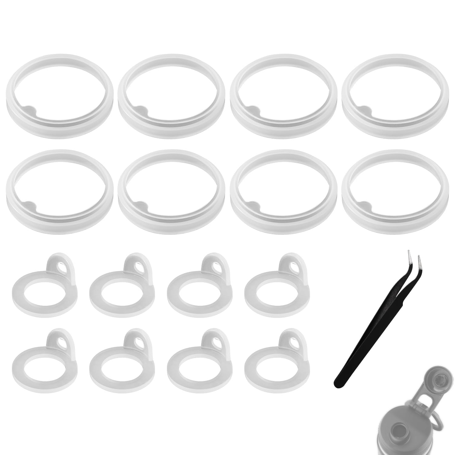Photo 1 of Lyreh 17pcs Gasket Replacement for Takeya Actives, Silicone Water Bottle Sealing Ring Leak-Proof Spout Lid O-Ring Gasket Replacement Seal Parts Compatible with Takeya Actives 18/22/24/32/40oz