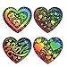 JOYIN 36 Packs Valentines Day Gifts Cards for Kids Magic Color Scratch Heart Rainbow Scratch Paper Heart Valentine Crafts and Art for Kids Classroom Exchange Create Rainbow Art Without Ink