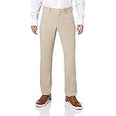 Perry Ellis Mens Portfolio Solid Flat Front Pant with Gripper Waistband