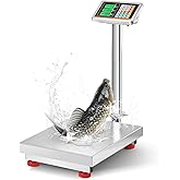 Bonvoisin Digital Platform Scale with Stainless Steel Platform 660LBs Heavy Duty Warehouse Floor Scale for Weighing Packages, Luggage, Suitcases, Boxes (20.4&rdquo; X 16.5&ldquo; Platform)