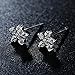 AoedeJ Tiny Flower Stud Earrings 925 Sterling Silver Earrings Cubic Zirconia Crystal Earrings for Girls Women