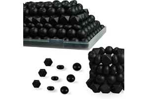 AOUGHTHEE 150pcs Silicone Beads - 15mm, Three Shapes for Keychains, Pens & Bracelets (Black)