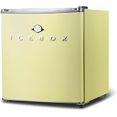 ICEBOX 1.7 Cu. Ft. Compact Refrigerator, ENERGY STAR Certified Small Refrigerator, Single Door Mini Fridge with Chiller Compartment, R600a Refrigerant, IBCR17SUN, Sun Yellow