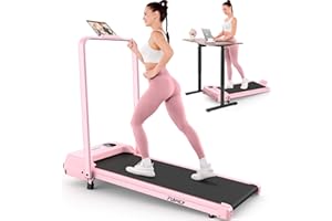 FUNMILY Upgrade Walking Pad Folding Treadmill with 12%/15% Incline & Handle Bar, 3.5HP Foldable Under Desk Compact Treadmills for Home/Office/Gym, 400+lb Capacity, Shock Absorption