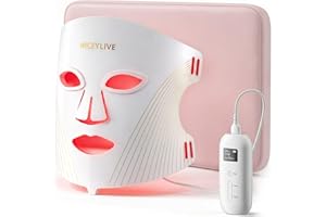 MICEYLIVE Red Light Mask for Face - 460-850nm Near-Infrared Led Light Face Mask, 2000mAh Remote Control, Timing Function, Red