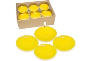 UNICY 12 Pack 3 Inch Citronella Floating Candles for Summer, 10 Hour Yellow Dripless Tealight Candles for Cylinder Vases, Centerpieces at Wedding Party Pool Holiday