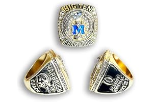 GUANKE College Championship Ring 2021,Football Gifts Compatible for Wolverines Big Ten Rose Bowl Super Bowl,Michigan Replica Football Merchandise Accessories, Memorabilia Decor for Men Women Boys