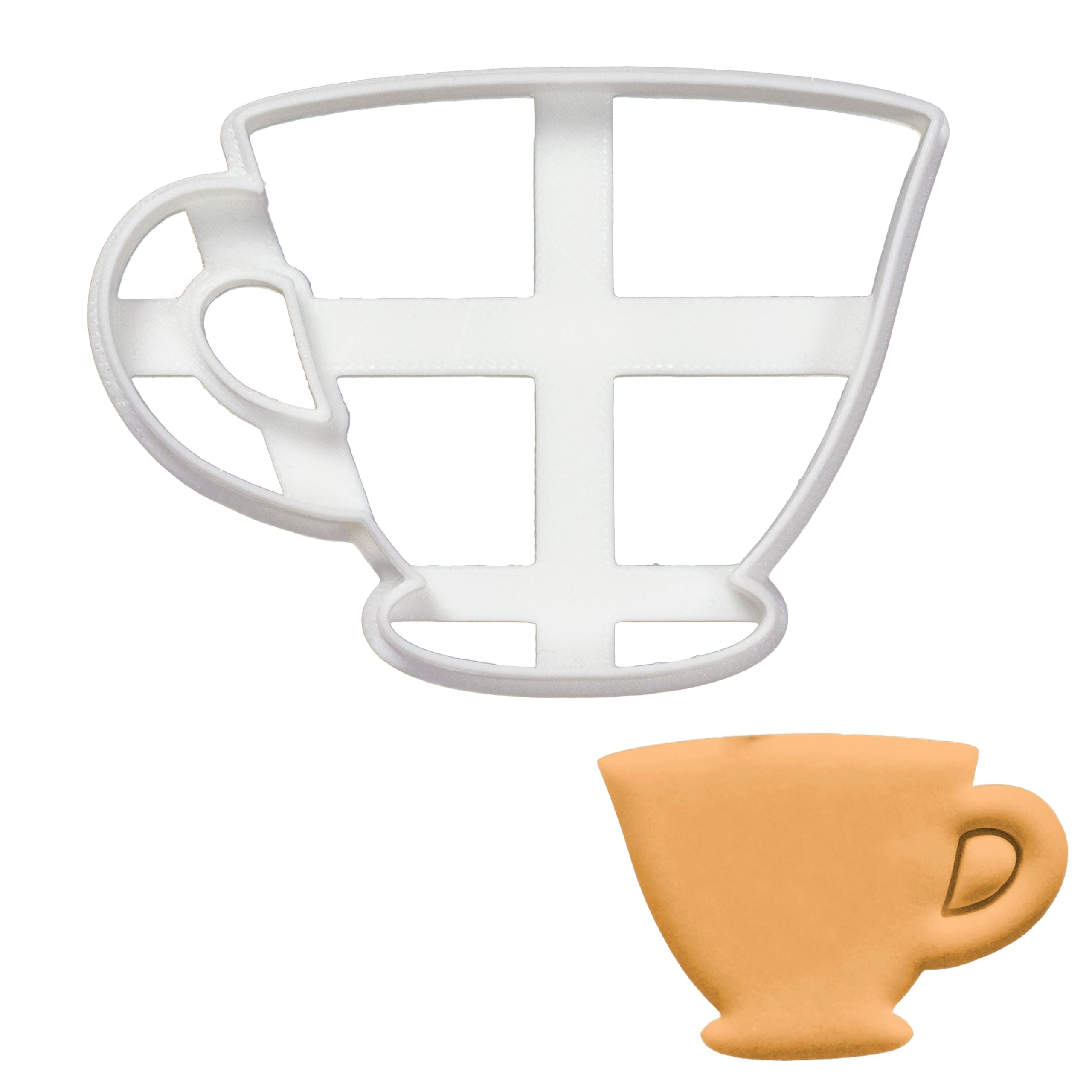 BAKERLOGY Teacup Cookie Cutter - Detailed Biscuit Cutter Design for Baking and Crafts, Ideal on Fondant, Dough, Clay, Ideal for DIY high Tea Party