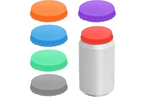 DIRVCP 6 PCS Silicone Soda Can Lids,6 Color BPA-Free Reusable Silicone Can Covers, Can Stopper or Protector For Soda,Beer, Drink, Juice, Coke, Beverage, Can Lid, Cover or Protector Quasi Beverage Cans