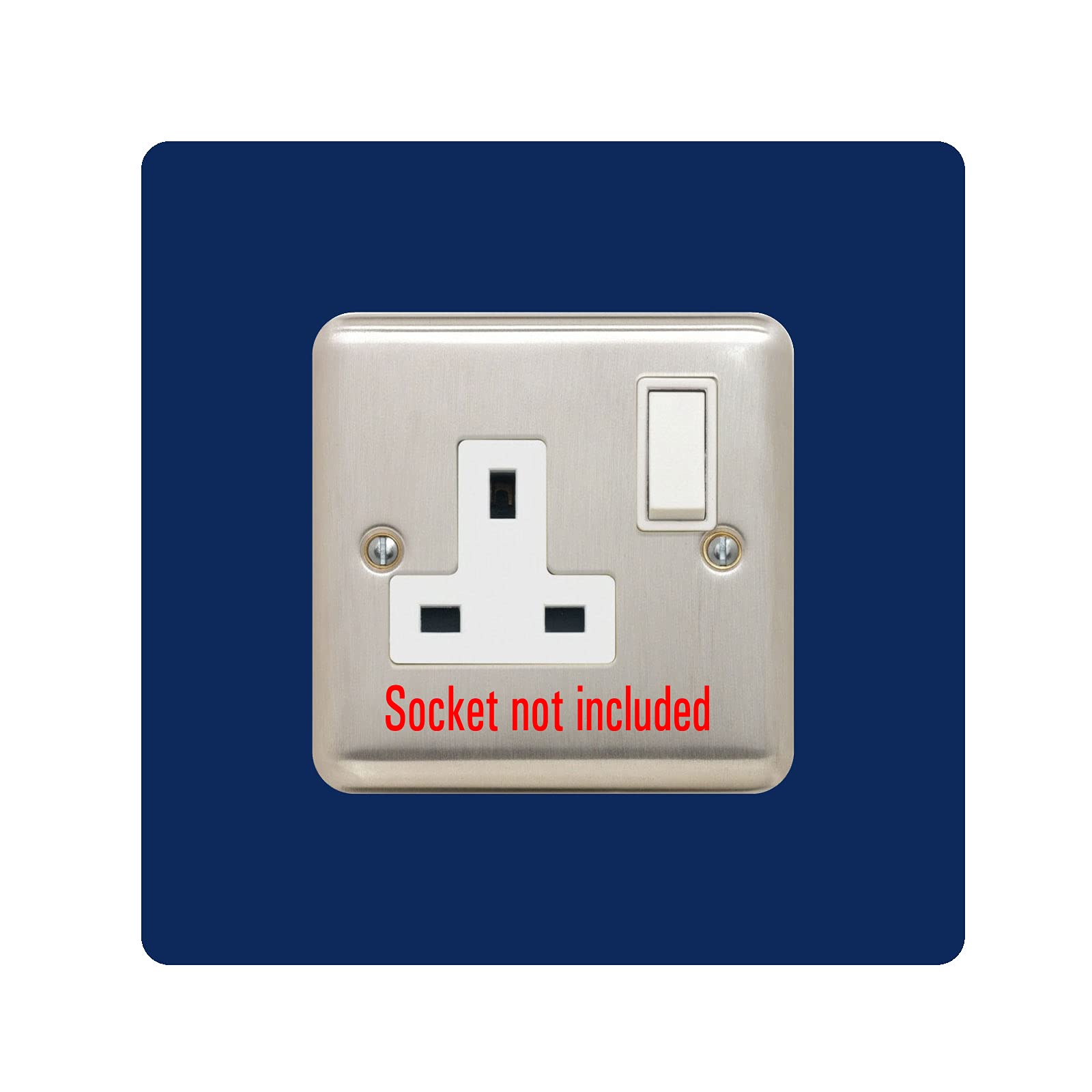Single Socket Surround | Square | Acrylic Back Panel or Finger Plate | Light Switch Plug (Navy)
