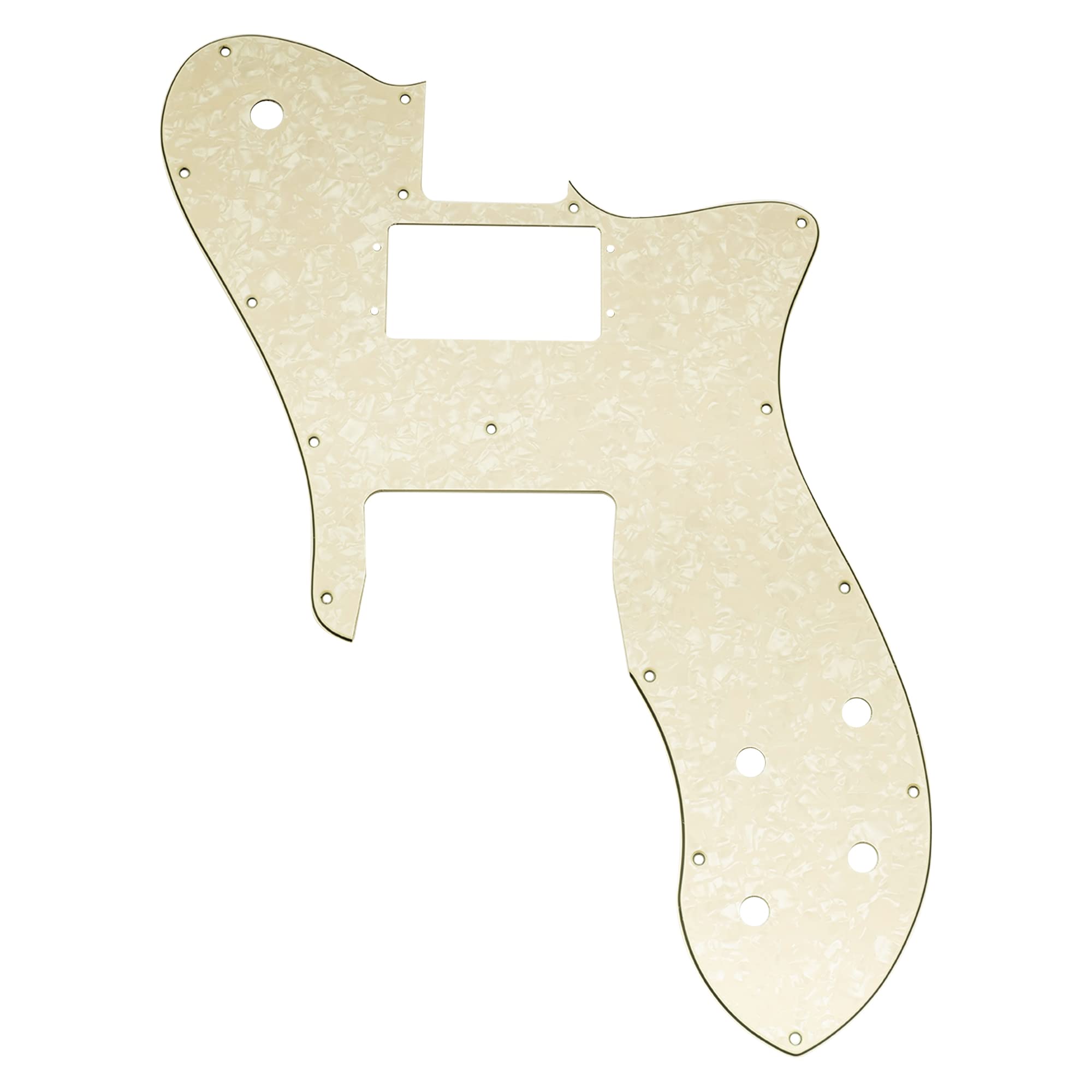 Musiclily Pro 16 Holes Wide Range Humbucker Guitar Pickguard For USA/Mexico Fender 72 Tele Custom Style Electric Guitar, 4Ply Aged White Pearl