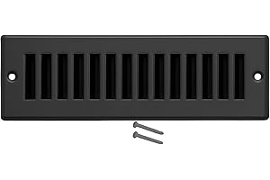 Sierra Grates 2"H x 10"W [Duct Opening] Toe Kick Vent Cover | 2x10 Cabinet Toe Kick Space Register Grille | Outer Dimensions: 4" X 12" | Black