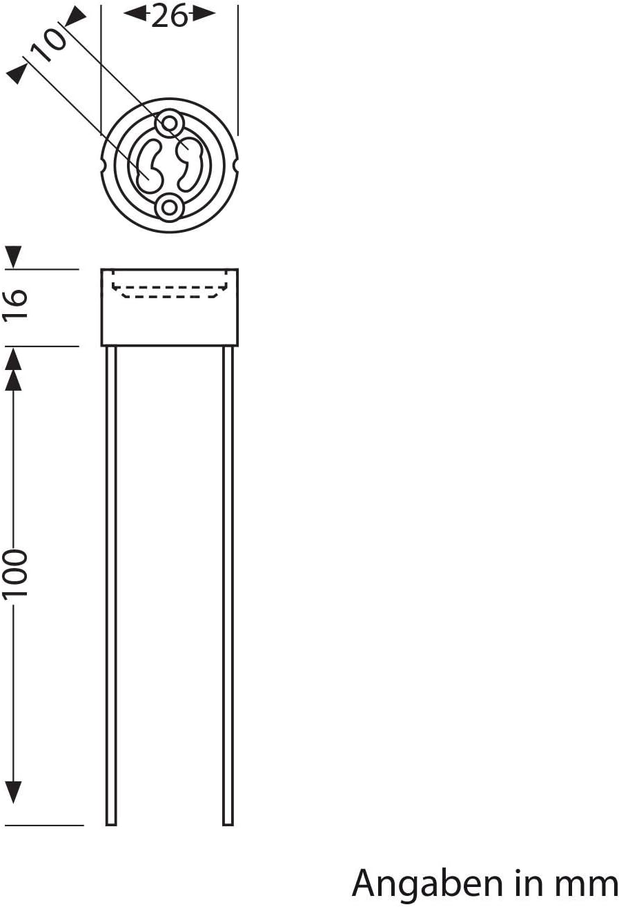 ledscom.de 10 Pieces GU10 Socket, Ceramic, White, 230V AC, max. 25W, 10 pièces (paquet de 1) - Image 3