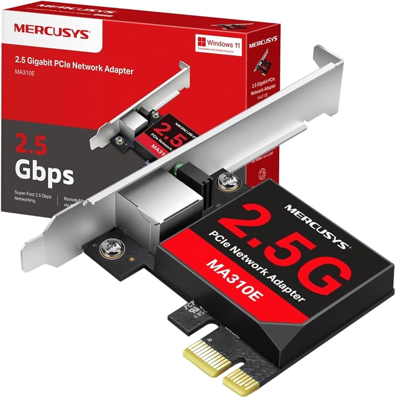 MERCUSYS MA310E 2.5 Gbps PCIe Network Adapter NAS Wake-on-LAN