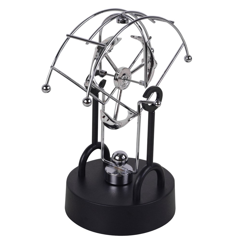 Ovovo Electric Newton Physics Balance Pendulum Newton\'s Cradle Desk Cute Dolphin Figurine Ornament Perpetual Motion Lucky Toy Home Decoration, Home Office Desk Decoration