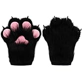 HAOAN Furry Faux Fur Fox Cat Paws Gloves Animal Fursuit Mittens Halloween Christmas Cosplay Costume Props