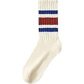 Century Star Retro Striped Novelty Socks For Women Vintage Casual Crew Socks Sporty Calf Socks Cotton Socks Women