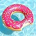 Play Platoon Jumbo Donut Pool Float - Gigantic Pink Donut Inflatable - Fun for The Beach or Pool, Includes Patch Kit