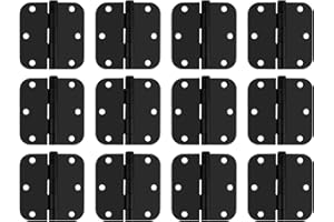 HOME STAIRWAY LTD. : 3 inch x 3 inch Interior Door Hinges with Screws in Black - 12-Pack (5/8" Radius Corner)