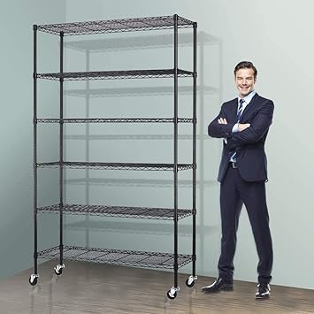 Amazon.com: Estantería metálica de almacenamiento de 6 niveles de 208.8