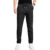 ONLYSTORY Mens Cargo Pants Comfy Work Casual Pant Relaxed Fit Stretchy Drawstring Pants with Pockets