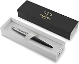 Parker Jotter Ballpoint Pen Bond Street Black Chrome Trim Medium Blue Ink Gift view 2