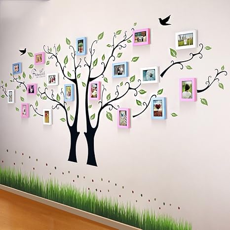 Amazon Co Jp Hapzfsp フォトウォールステッカーフォトフレーム吊り壁 リビングルームのウォールオフィスの廊下フォトウォールデコレーション 家 オフィス ホテル テーマレストラン ギャラリー バー Color C ホーム キッチン