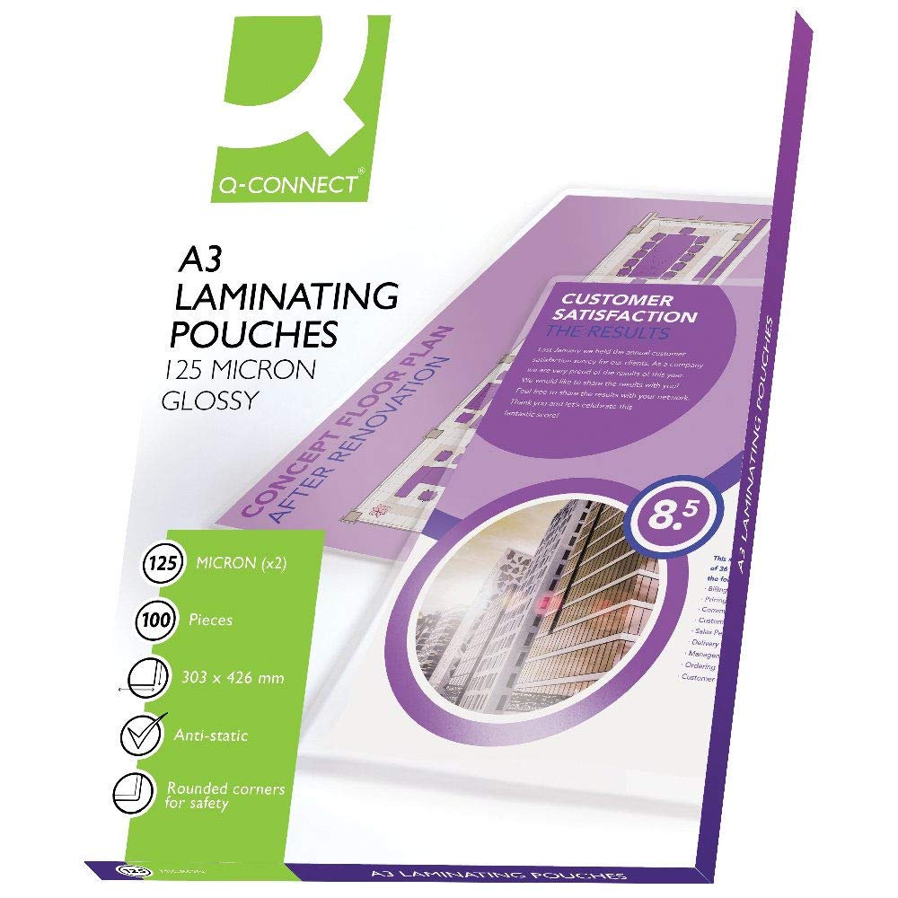 Q-Connect A3 Laminating Pouch 125 Micron (Pack of 25) KF04128