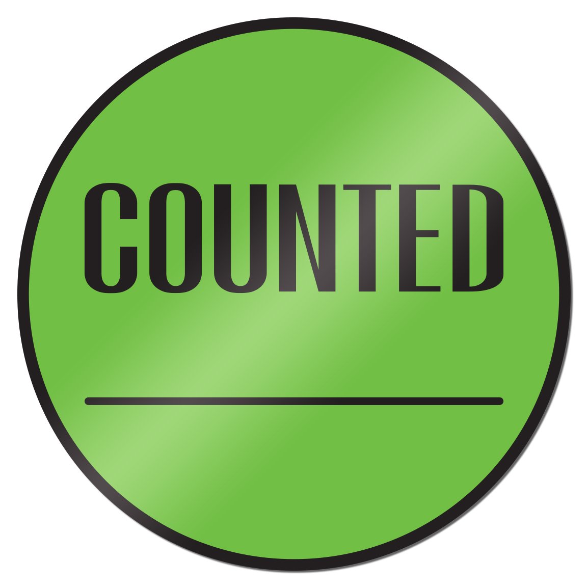 Counted 2 inch Round Inventory Control Labels Stickers