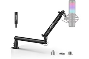 Microphone Arm,Aokeo AK-55 Desk Low Profile Adjustable Mic Boom Arm Stand,Suitable For Blue Yeti,Snowball iCE, HyperX QuadCas