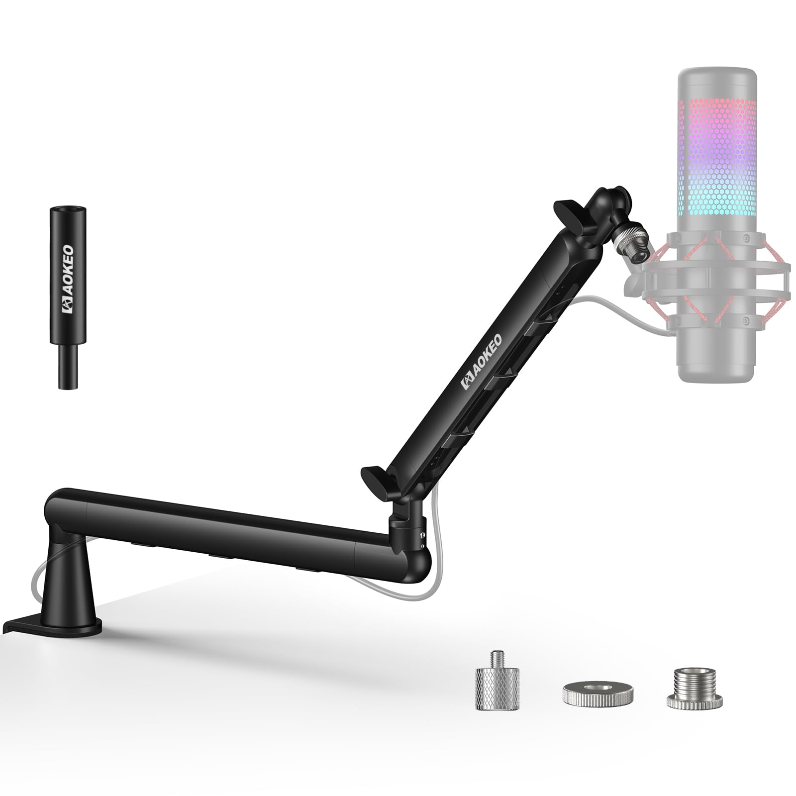 Microphone Arm,Aokeo AK-55 Desk Low Profile Mic Boom Arm Stand,Suitable For Blue Yeti,Snowball iCE,HyperX QuadCast,SoloCast,Elgato Wave,Etc