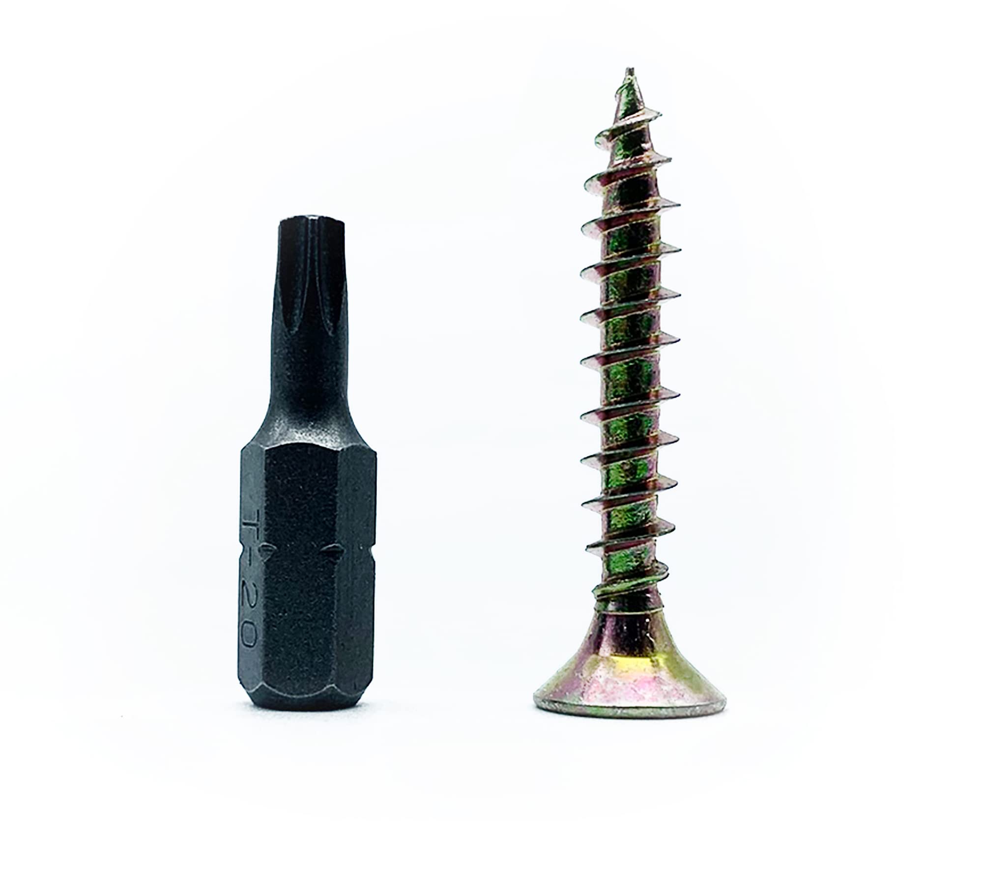 DOJA Barcelona | Wood Lag Screws With Torx Bits | 100 Wood Screws 5x60mm + 1 Torx T20 Bit | Countersunk Head | Galvanized Steel | Set Screws + Tip | Wood Screws
