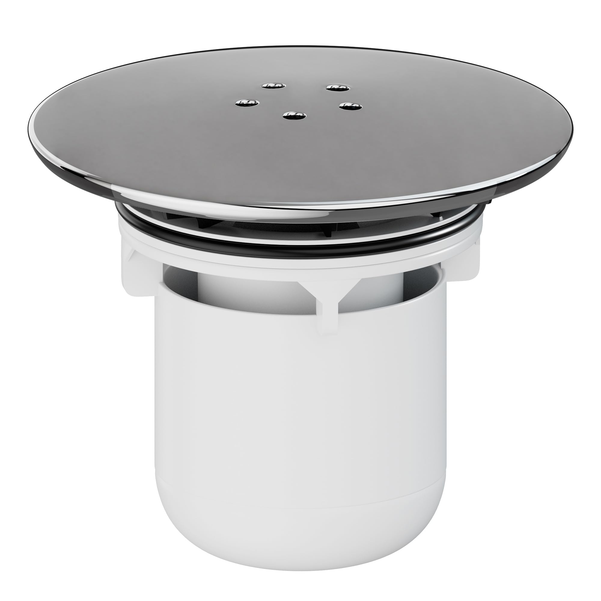 HNNHOME Shower Drain Cover Replacement, Chrome Shower Trap Cover, Removable Top Fitting Cap Parts, 90mm/115mm Shower Plughole Cover, Fast Flow Shower Tray Waste (White)