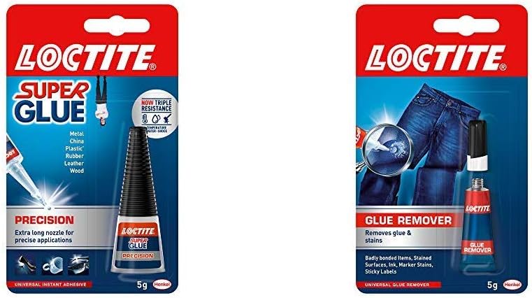 Loctite Precision, Strong All Purpose Adhesive, Accurate Repairs 1x5g & Loctite Glue Remover Bundle, Clear, 1 x 5g + Glue Remover