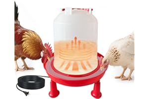 Heated Poultry Waterer, Thermostatically Controlled Heated Chicken Waterer, All in One Heated Chicken Waterer Heated Poultry 